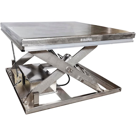 Global Industrial Stainless Steel Power Scissor Lift Table, 48in x 48in, 3000 Lb Cap. 293263